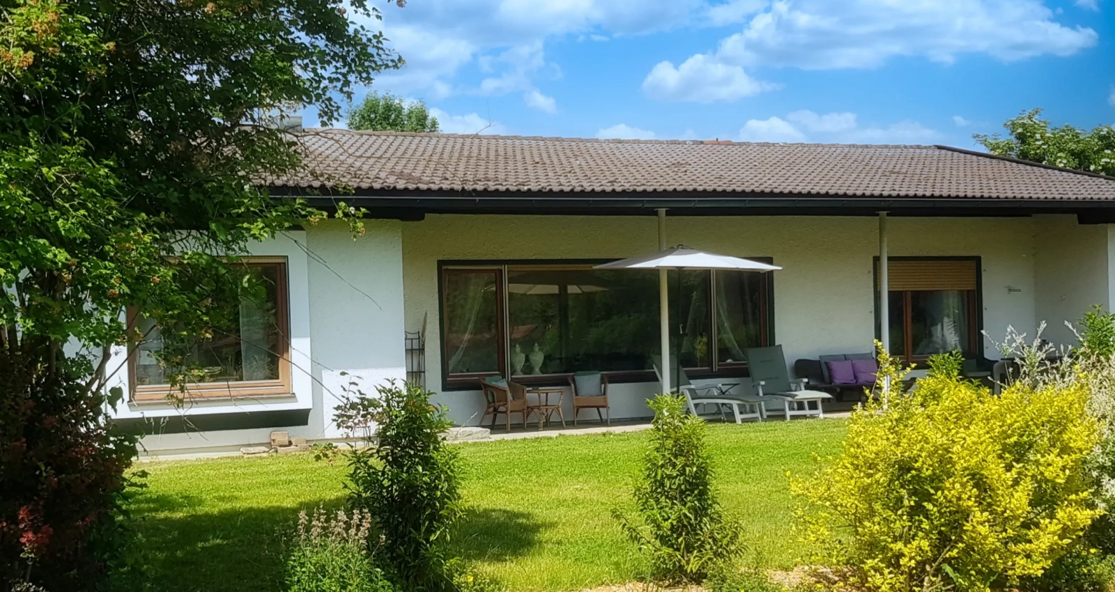 Aussenansicht vom Ferienhaus Harmony in Übersee